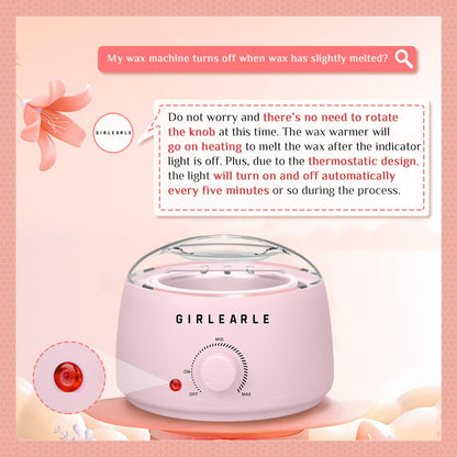 Kit de depilación para mujeres y hombres, GIRLEARLE calentador de c...