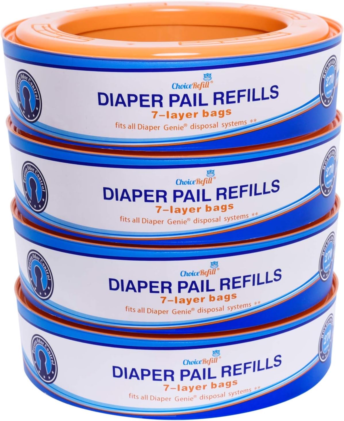 ChoiceRefill Compatible con cubos Diaper Genie, paquete de 4, 1300...