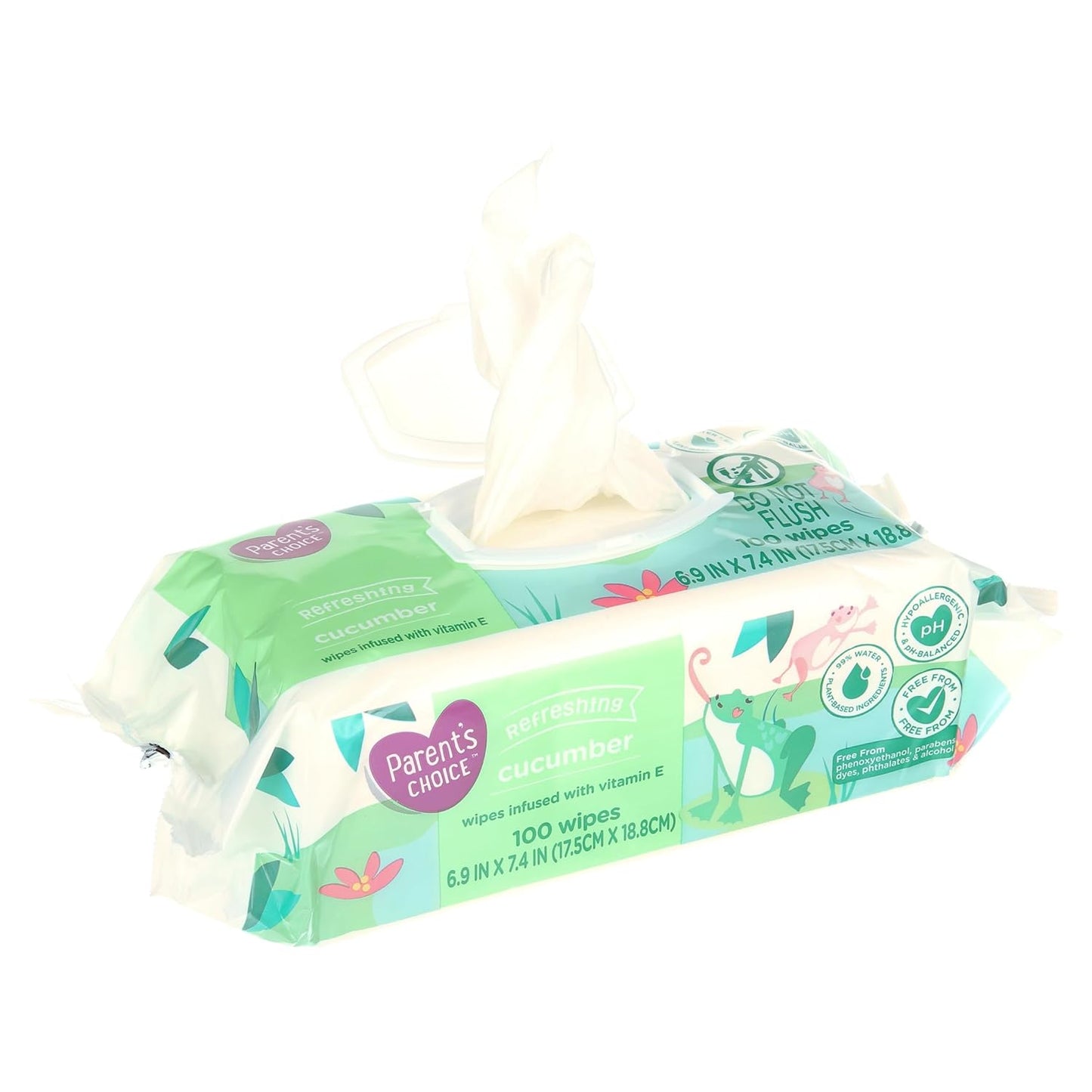 Toallitas para bebés con aroma a pepino, 900 unidades, infundidas con vitamina E, libres de fenoxietanol, parabenos, tintes, ftalatos y alcohol, nueve paquetes individuales de toallitas de 100