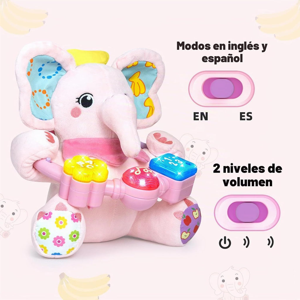 Ryotagift Animales de Peluche Juguetes de Elefante Musical Bilingüe...
