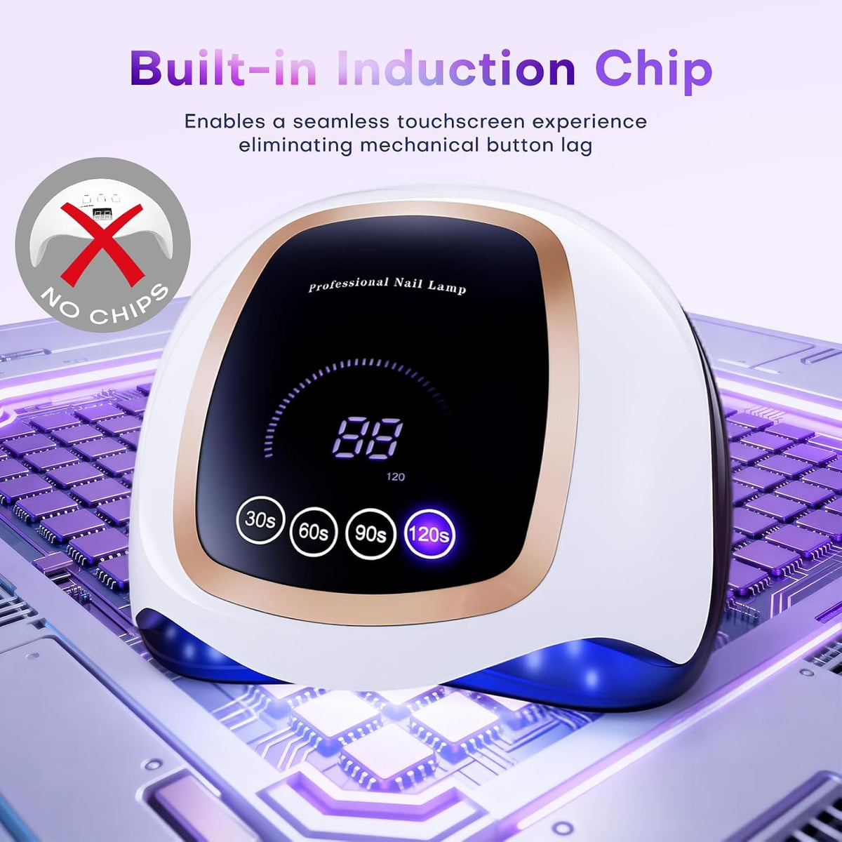 Lámpara de uñas UV, secador de uñas LED de 180 W para esmalte de ge...