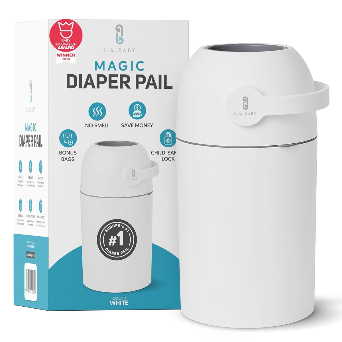 L.A. BABY Cubo Mágico para Pañales - Sistema Patentado 100% Libre d...