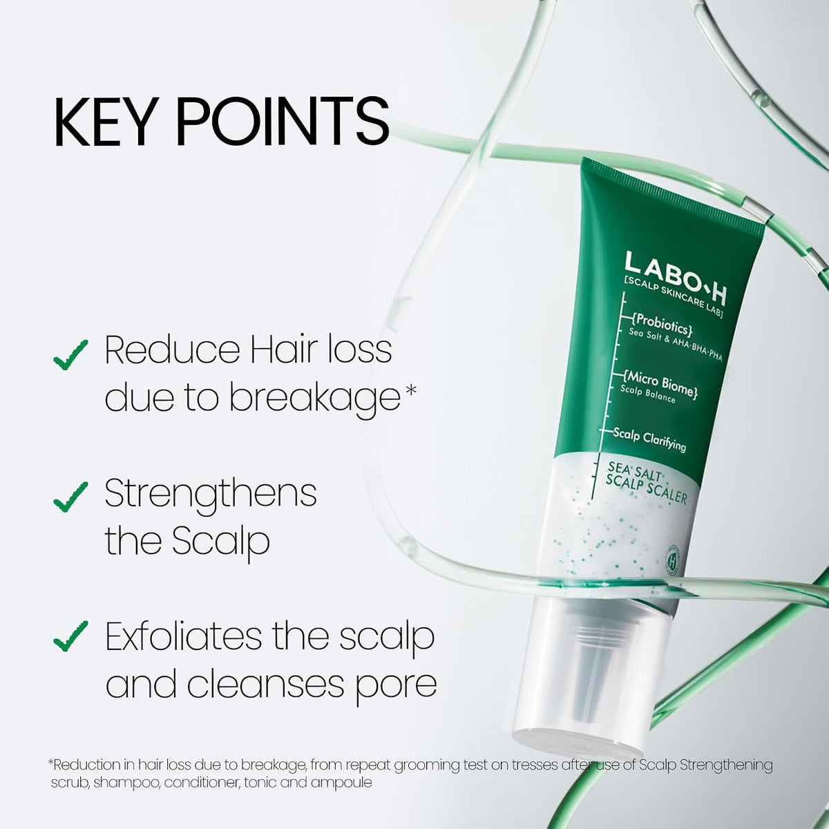 LABO.H Exfoliante para fortalecer el cuero cabelludo, champú calrif...