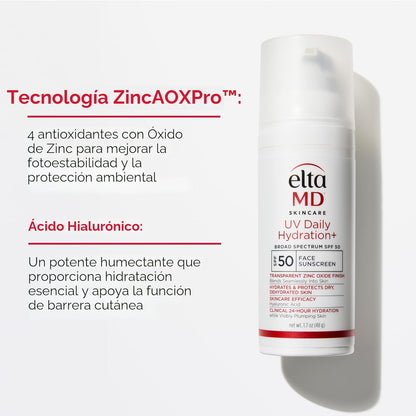 EltaMD - Hidratante facial con protector solar UV diario con óxido...
