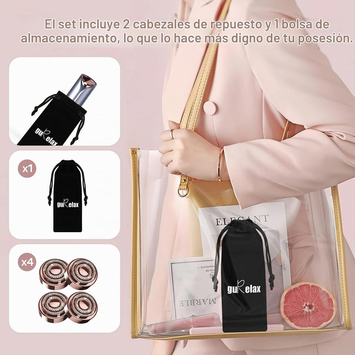 Depilación de vello facial para mujeres, GURELAX removedor de vello...