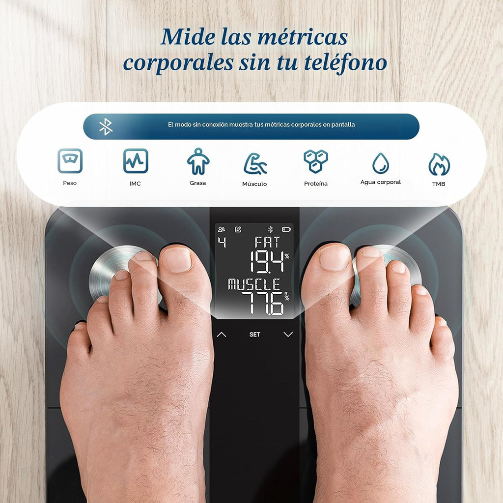 Etekcity Báscula inteligente mejorada para grasa corporal e IMC, el...