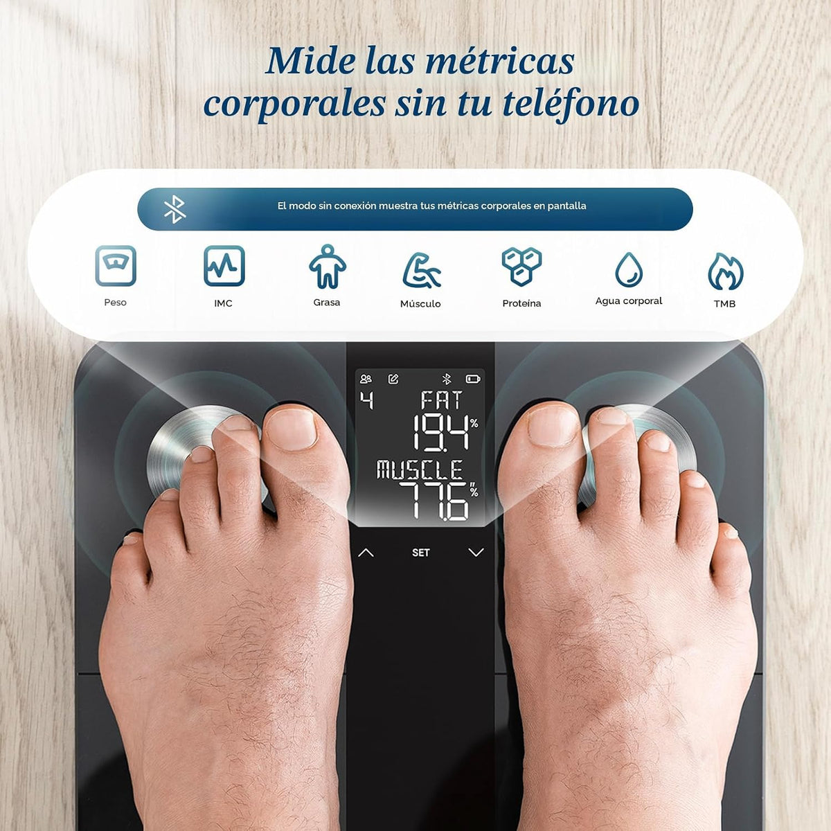 Etekcity Báscula inteligente mejorada para grasa corporal e IMC, el...