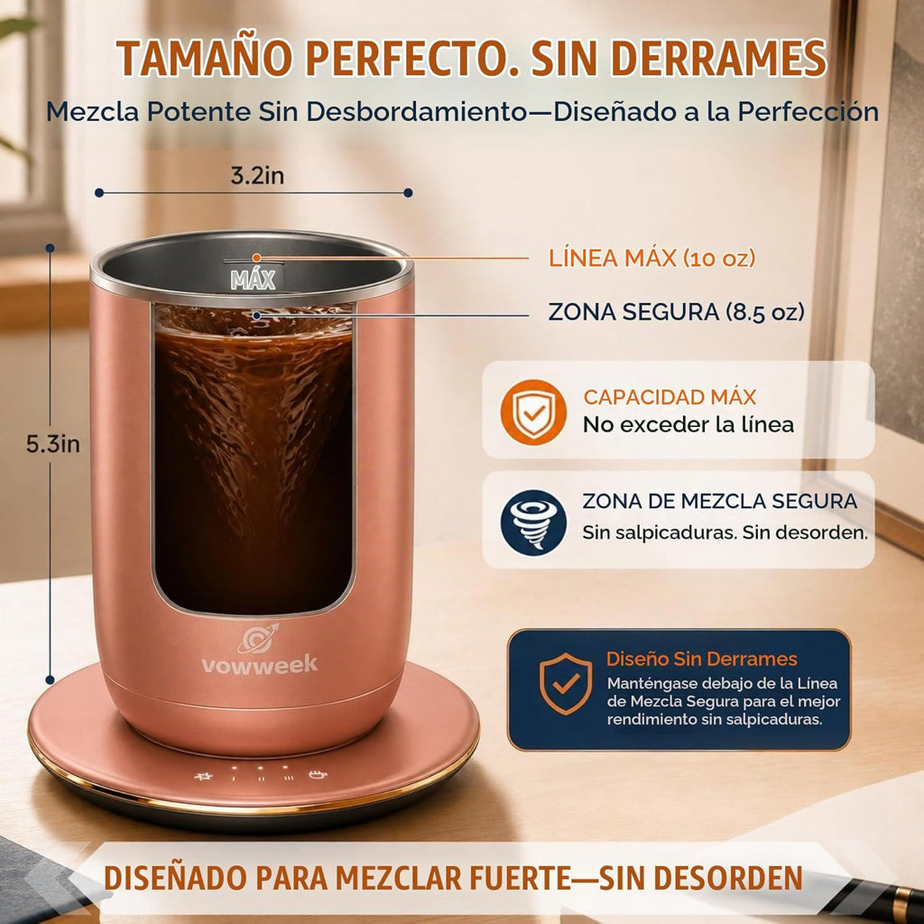Juego de 2 tazas de café con agitación automática, tazas calentadas...