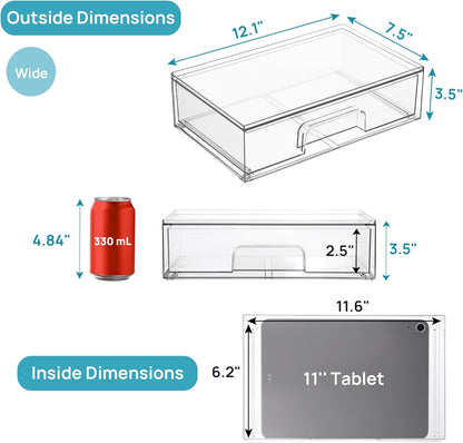 Vtopmart Cajones de almacenamiento apilables transparentes de 12.1...