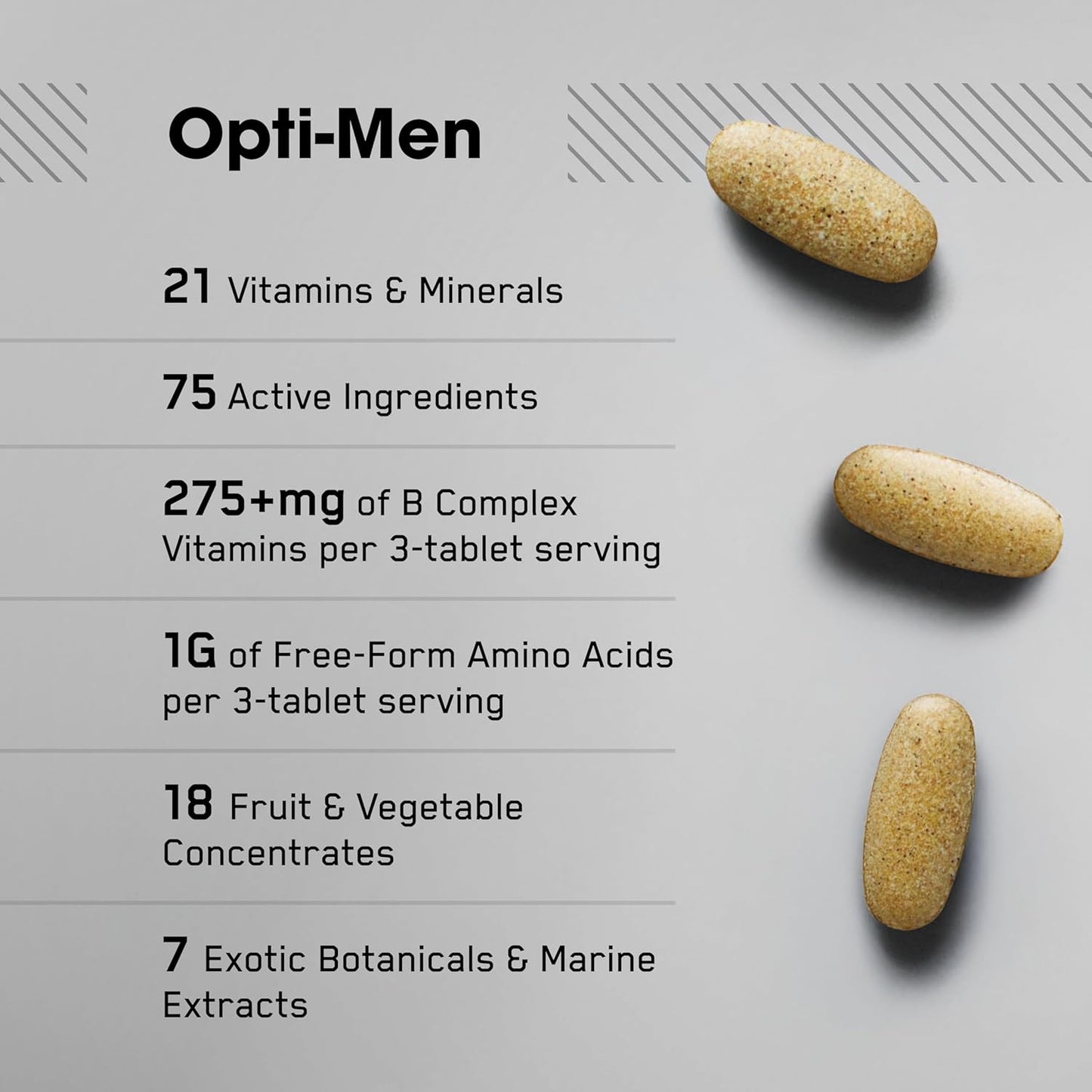 Optimum Nutrition Opti-Men, Vitamina C, Zinc y Vitamina D, E, B12 p...