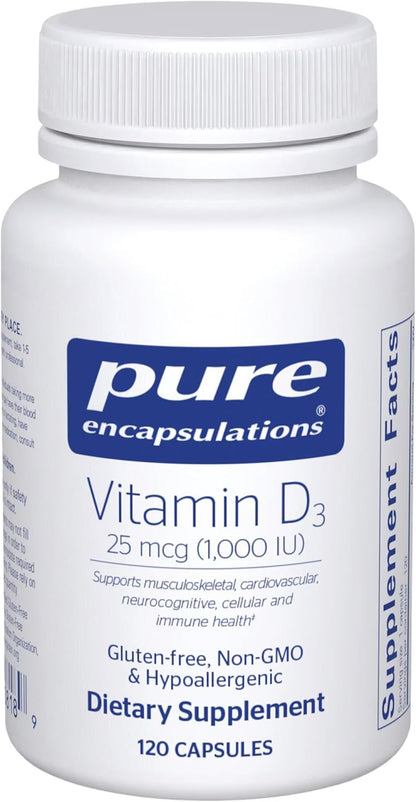 Pure Encapsulations Vitamina D3 25 mcg (1,000 UI) - Suplemento para...