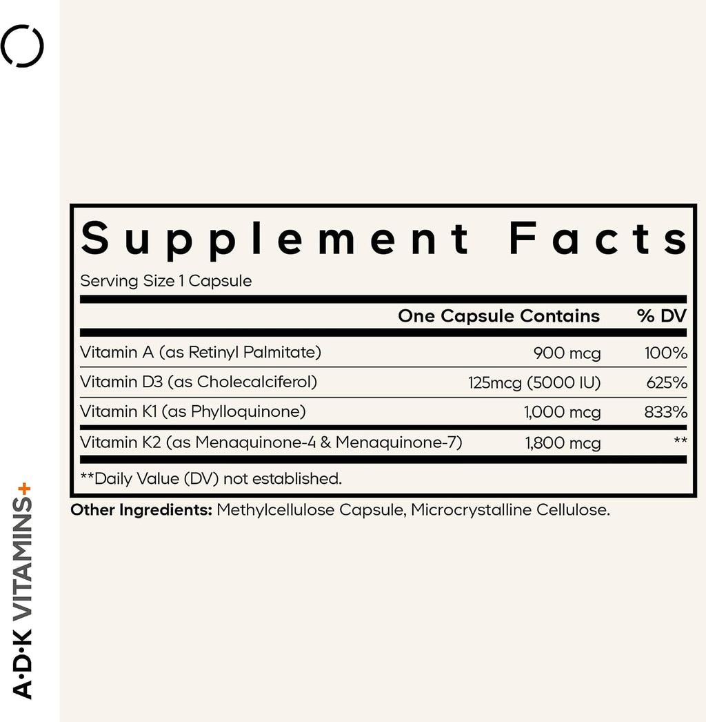 Codeage Suplemento de Vitaminas ADK - Vitamina A Esencial, D3 5000...