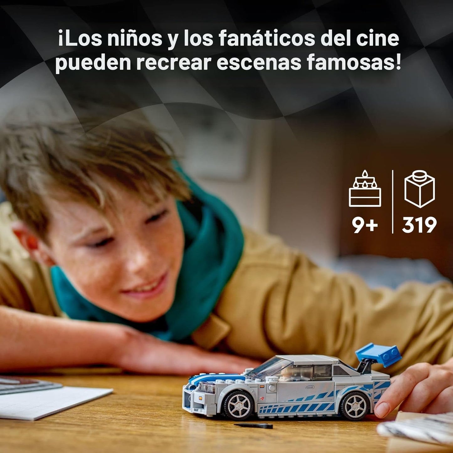 LEGO Speed Champions 2 Fast 2 Furious Nissan Skyline GT-R (R34) 76917 - kit de construcción de autos de carreras, coleccionable con minifigura Racer, juego 2023 para niños y niñas a partir de 9 años