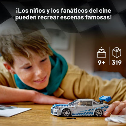 LEGO Speed Champions 2 Fast 2 Furious Nissan Skyline GT-R (R34) 76917 - kit de construcción de autos de carreras, coleccionable con minifigura Racer, juego 2023 para niños y niñas a partir de 9 años