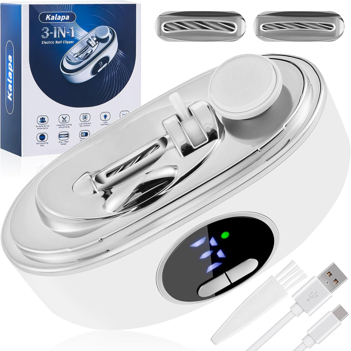 Cortauñas eléctrico Lima para uñas de los pies actualizado 3 en 1 a...
