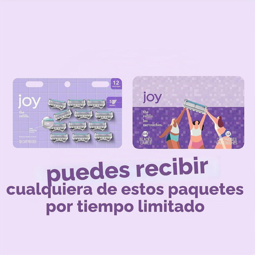 joy Lubrastrip - Recambios de cuchilla de afeitar para mujer, 12 un...