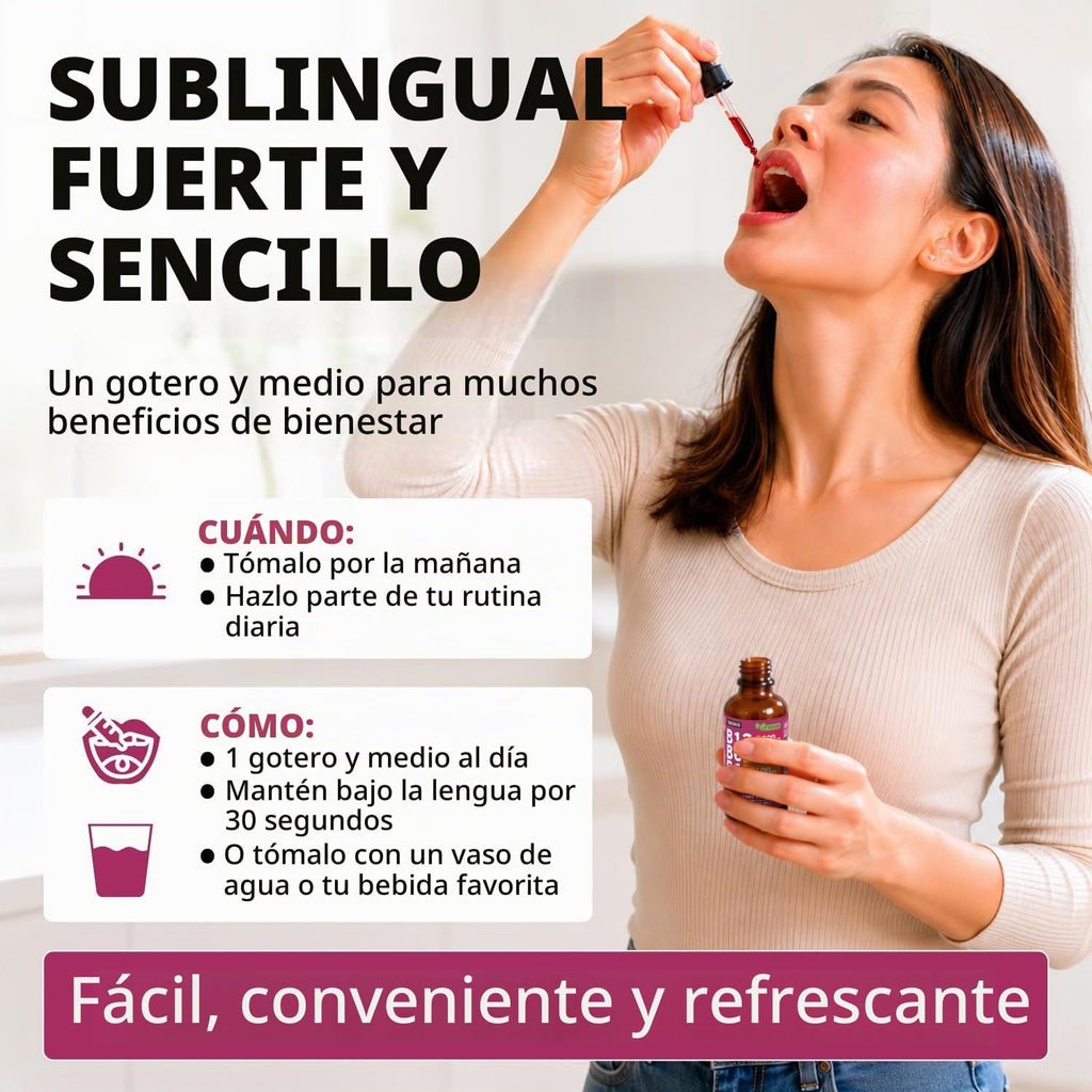 NUSAVA Vitamina B12 5000mcg con gotas líquidas B6 y B1, Acai de fre...