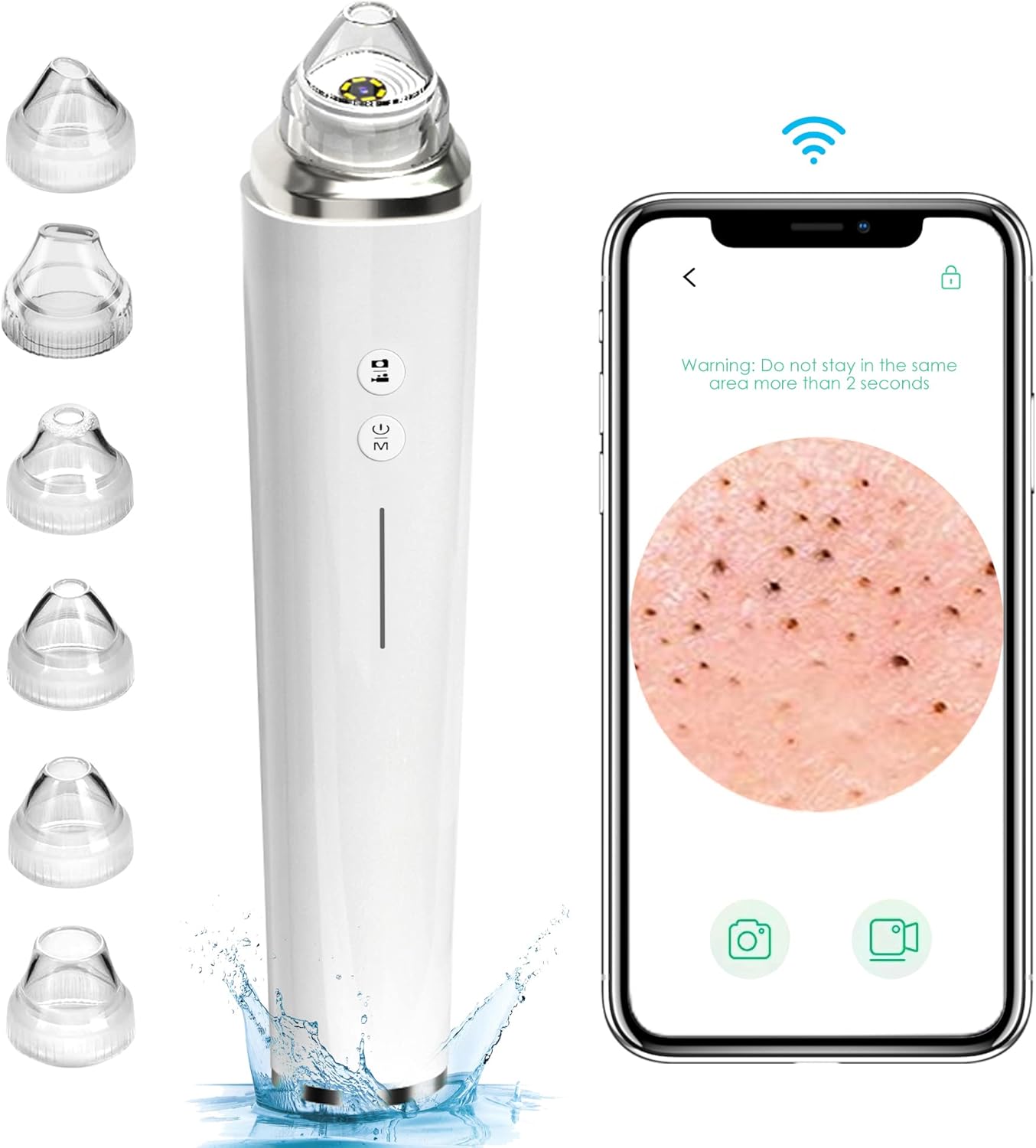 Aspirador de poros para eliminar puntos negros, limpiador facial vi...