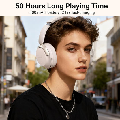 RORSOU Auriculares Bluetooth B8 sobre la oreja, 6 modos de música e...