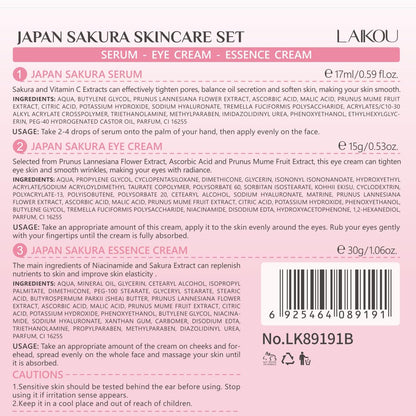 LAIKOU Juego de Cuidado de la Piel JAPAN SAKURA - Juego de regalo d...