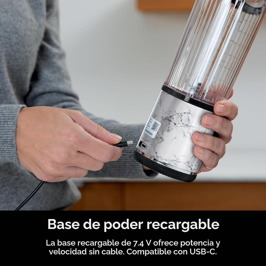Ninja Blast Batidora portátil, sin cable, recipiente de 18oz, licua...