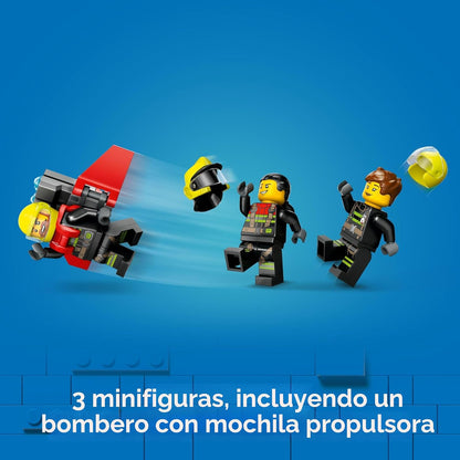 LEGO City Avión de Rescate de Bomberos - Juego de Bloques de Construcción para Niños y Niñas, Edades 6+ - Juego de Simulación para Juego de Roles para Niños - Regalo para Navidad - 60413