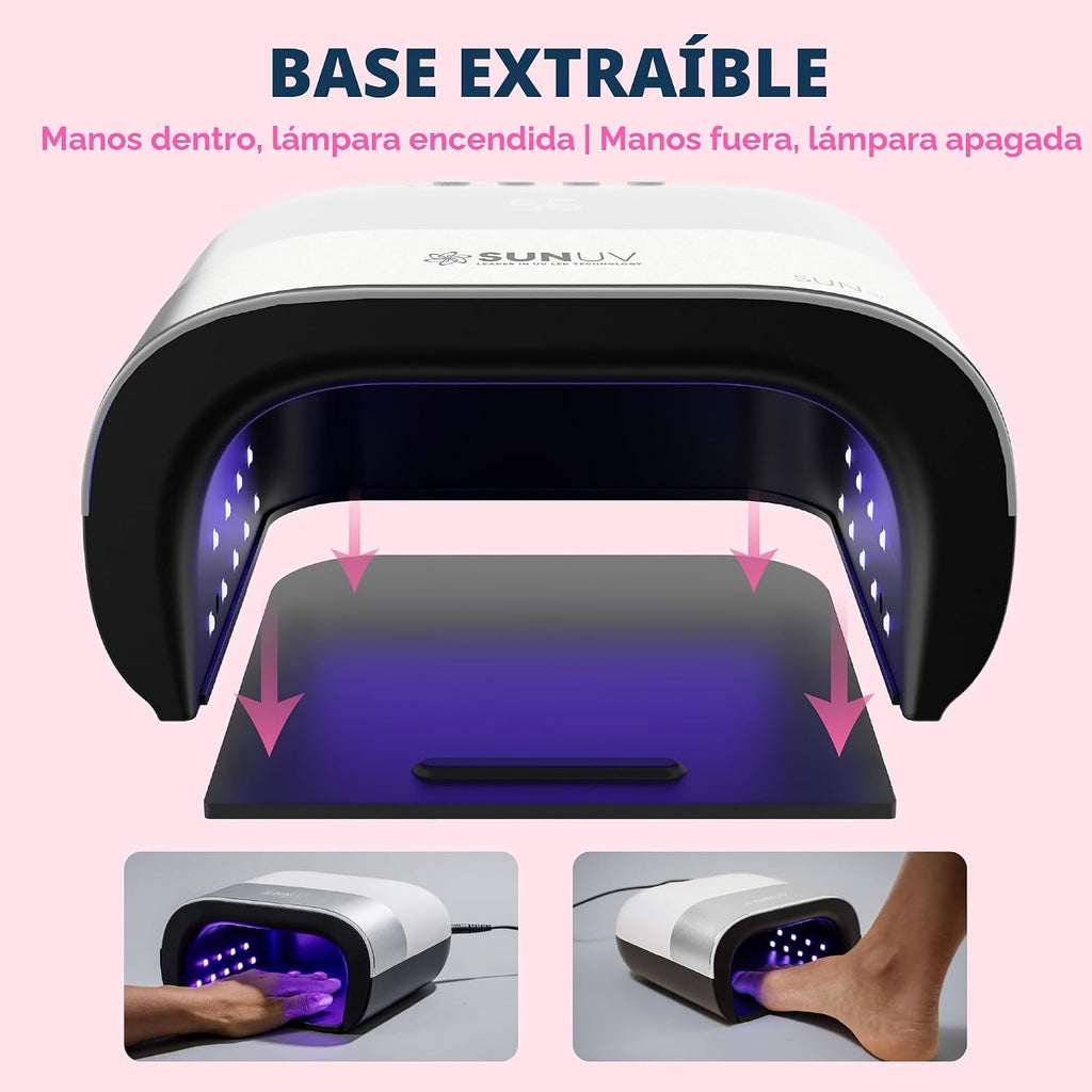 SUNUV Luz UV para uñas de gel, lámpara de gel UV LED profesional SU...
