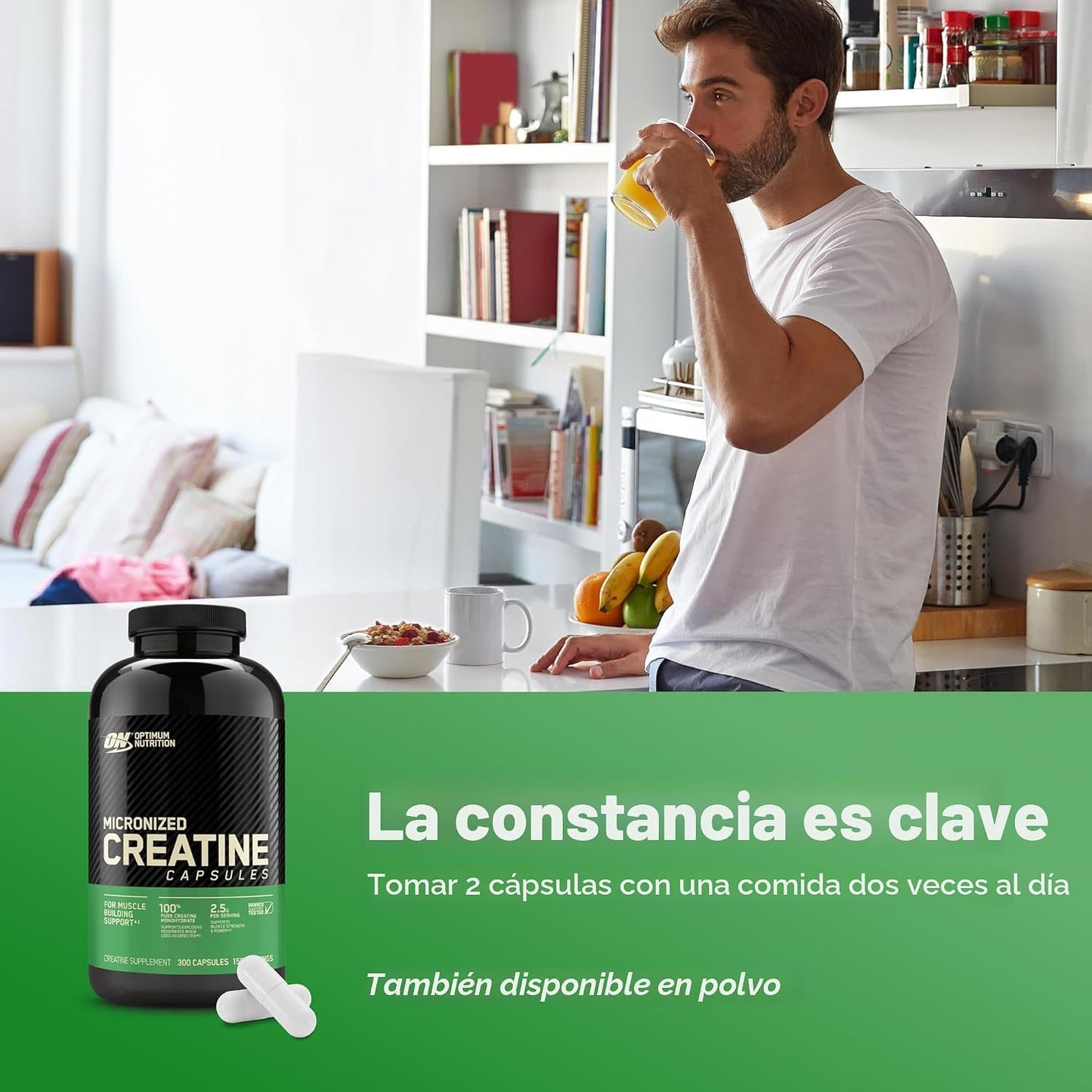 Optimum Nutrition Cápsulas micronizadas de monohidrato de creatina