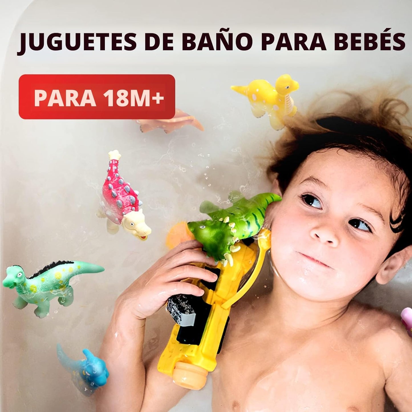 Hely Cancy Juguetes de baño de dinosaurio para niños pequeños, sin...