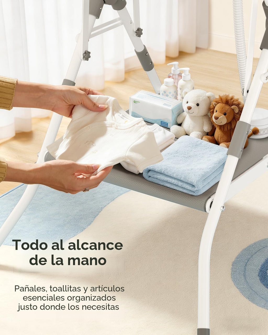 BUNWAG Bañera plegable para bebé con soporte, bañera portátil 2 en...