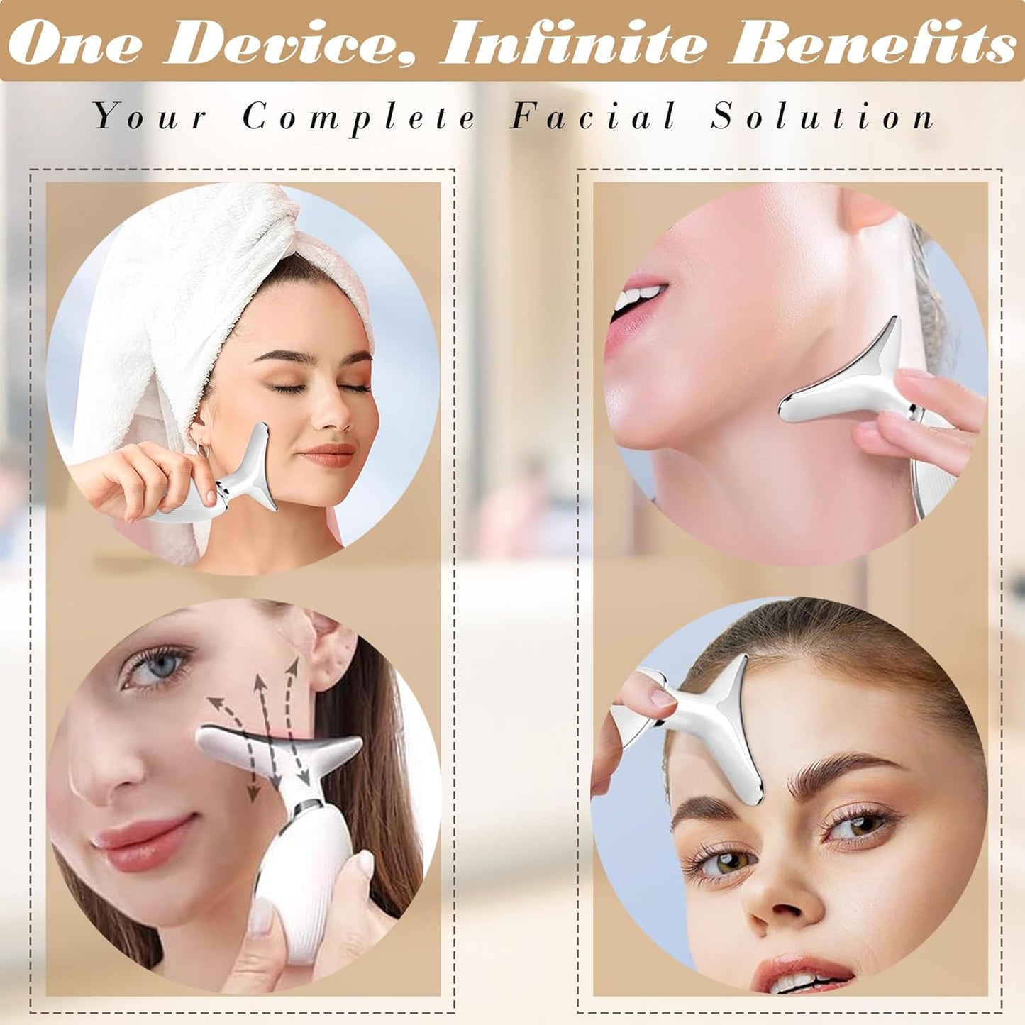 Masajeador facial para mujeres y hombres, rodillo facial para apret...