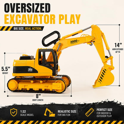 Juguete de excavadora para construcción de tamaño extra grande con...