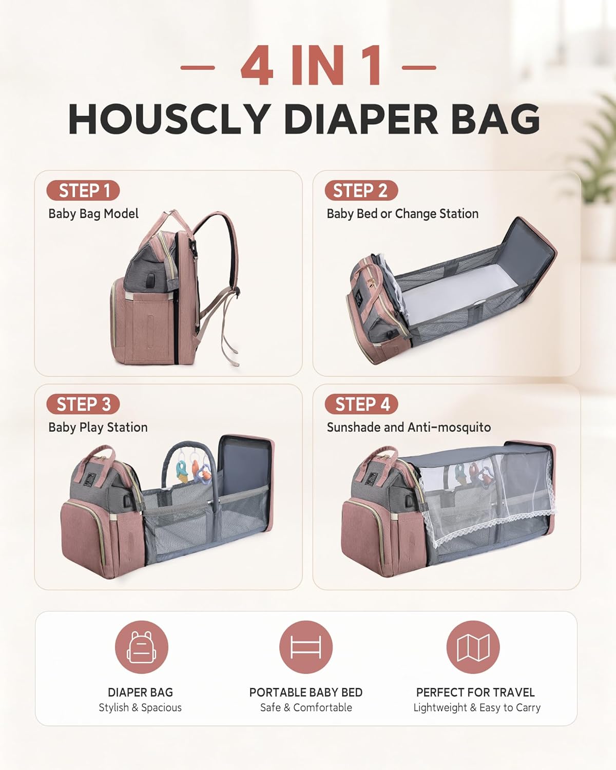 Mochila de pañales para niño negro: Bolsas para bebé y niño pequeño...