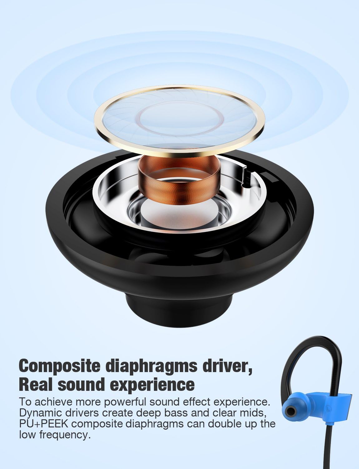 Auriculares Bluetooth, auriculares deportivos inalámbricos Otium, i...