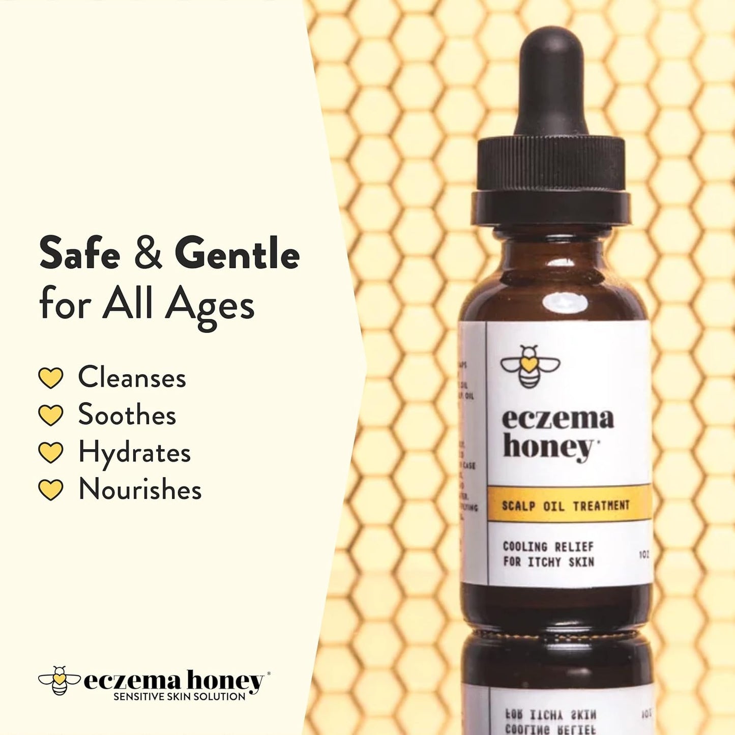 ECZEMA HONEY Aceite calmante para el cuero cabelludo, aceite natural de miel para el cabello y cuidado del cuero cabelludo, suero diario para aliviar la picazón del cuero cabelludo, el tratamiento del