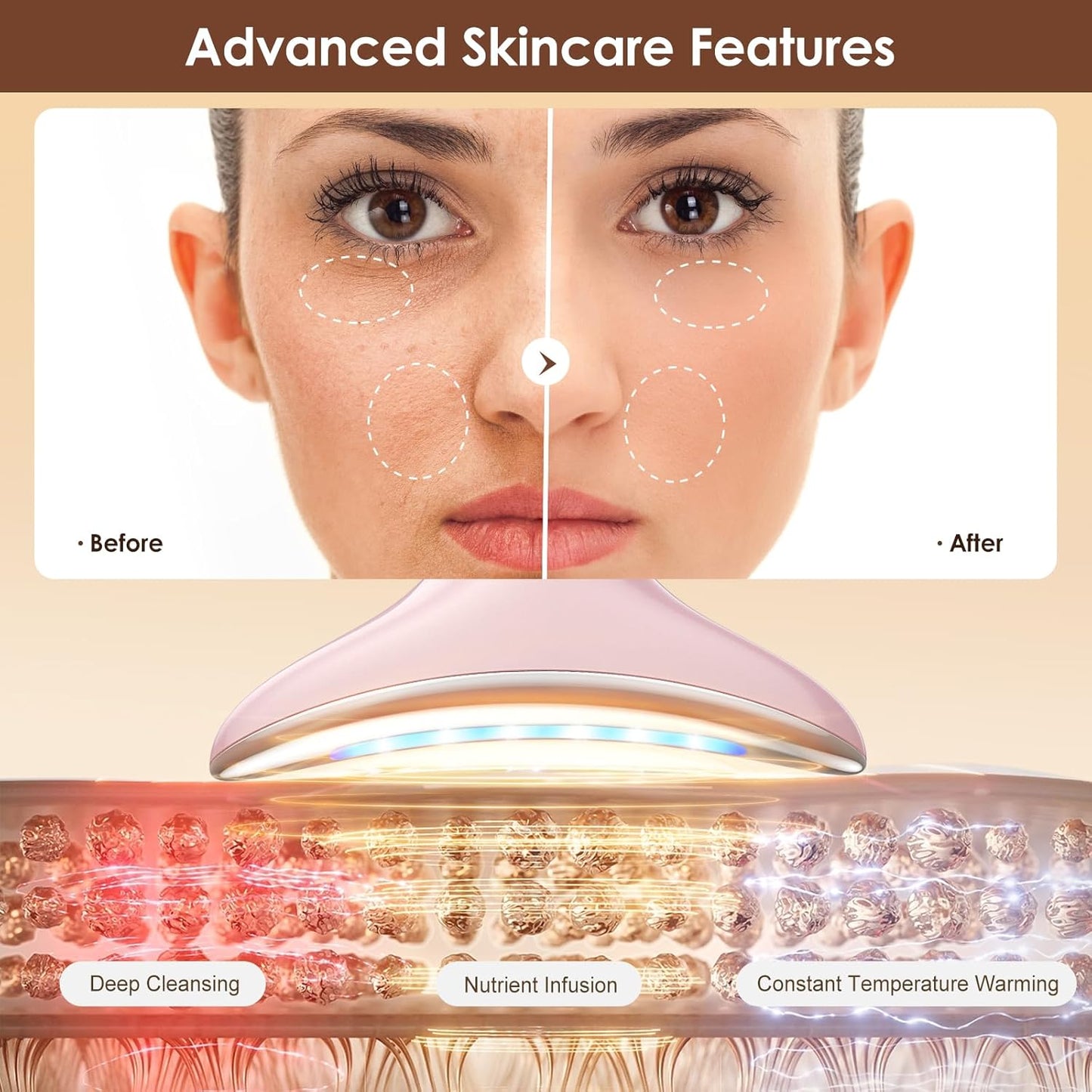 AZMAVO Dispositivo de cuidado de belleza multiárea 4 en 1 con cabez...