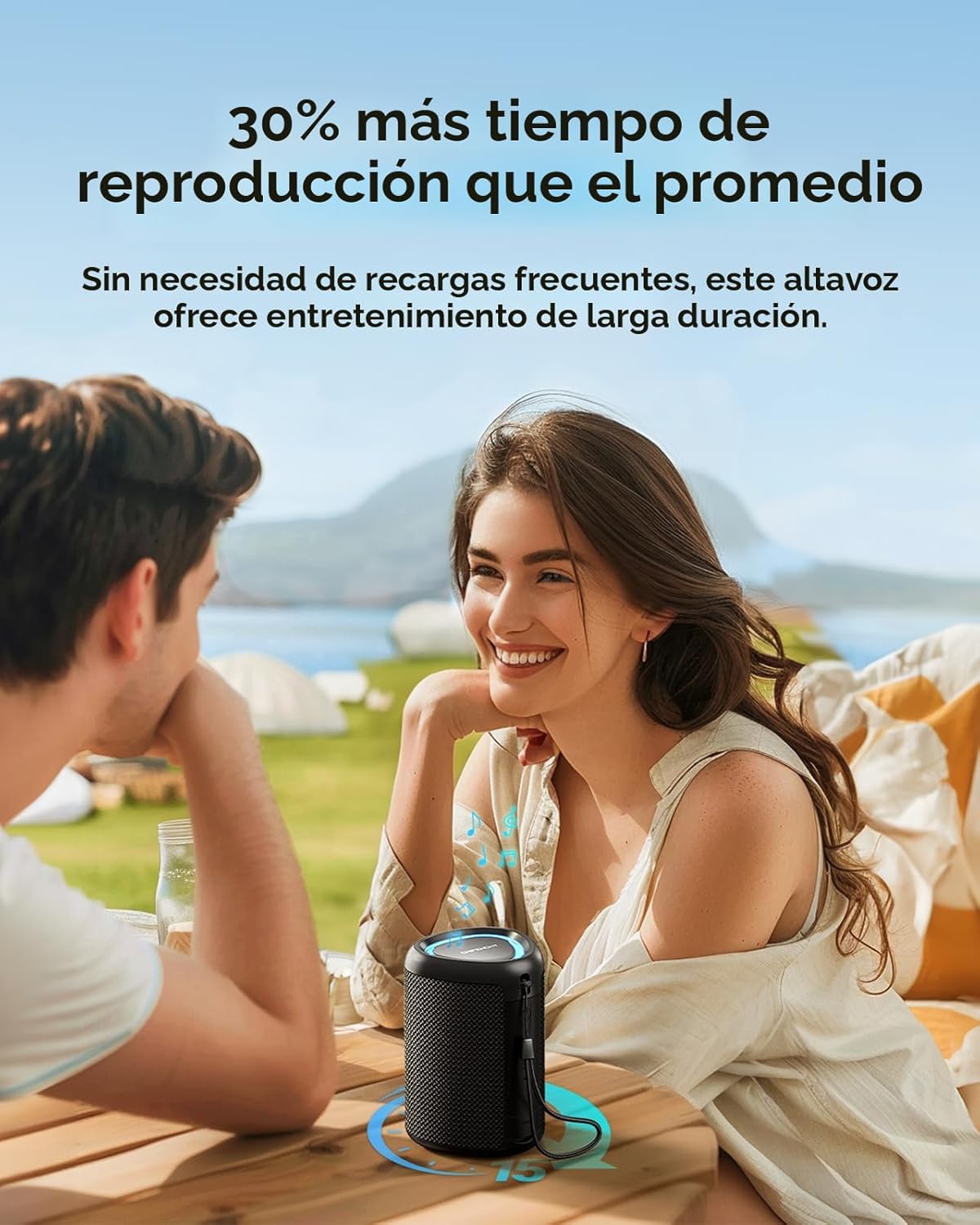 Altavoz Bluetooth portátil Esenciales para vacaciones en la playa:...