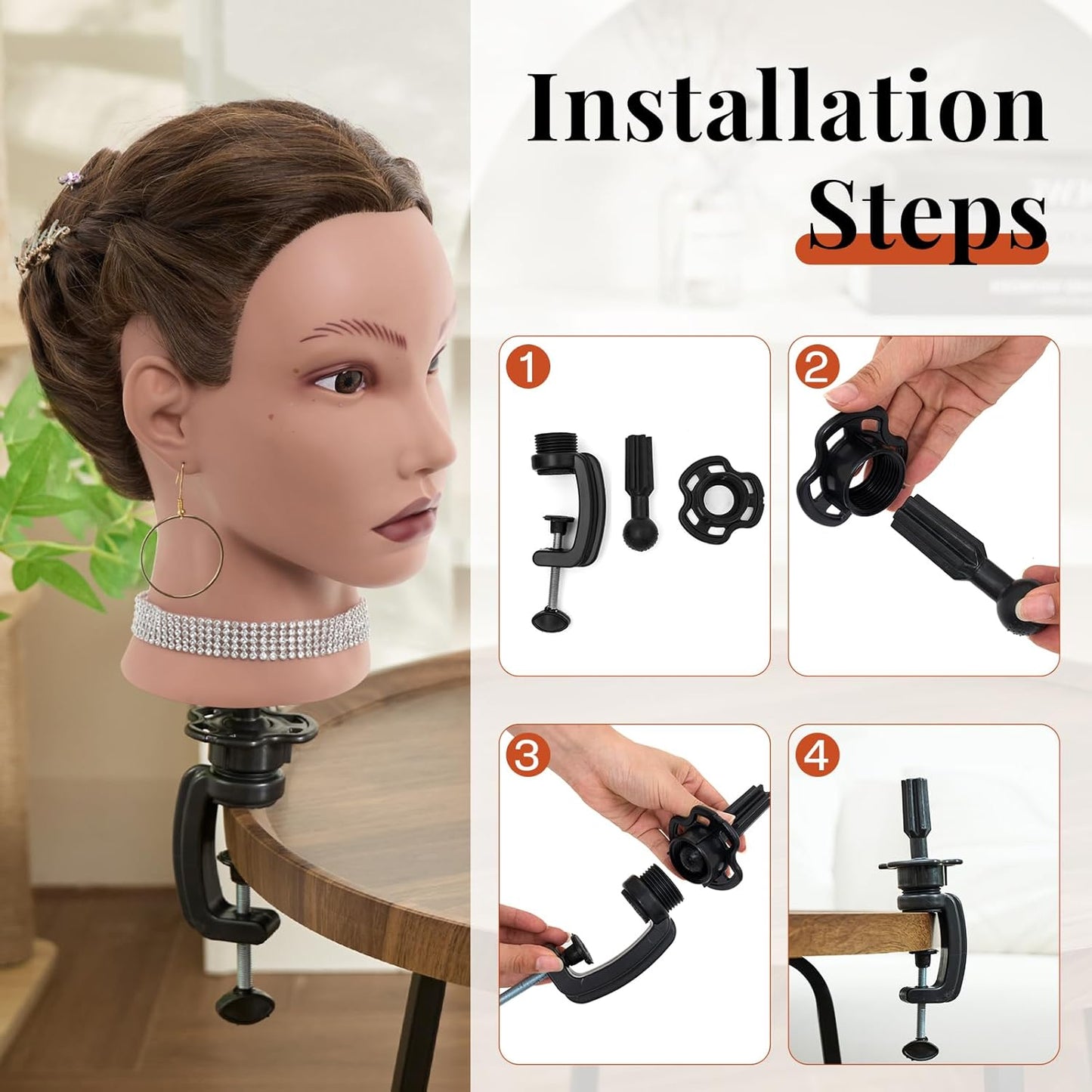Cabeza de Maniquí de 20" Cabello Humano, Cabeza de Maniquí de C...