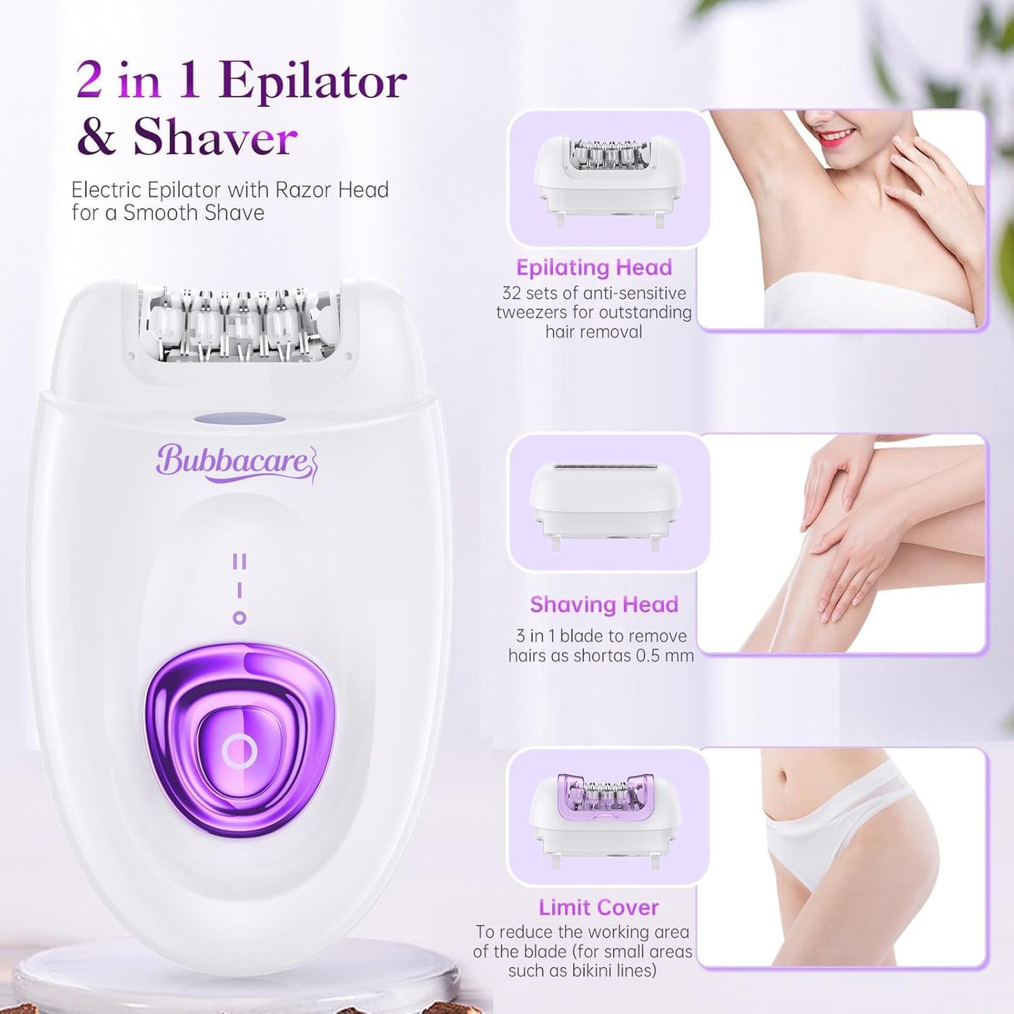 Depiladora para mujeres, dispositivo de depilación facial inalámbri...
