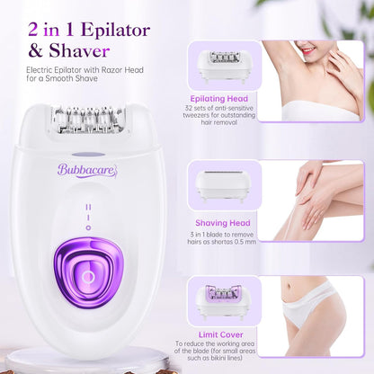 Depiladora para mujeres, dispositivo de depilación facial inalámbri...