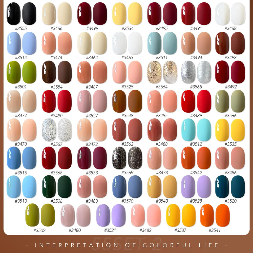 GAOY Juego de 60 esmaltes de uñas de gel, 55 colores para todas las...