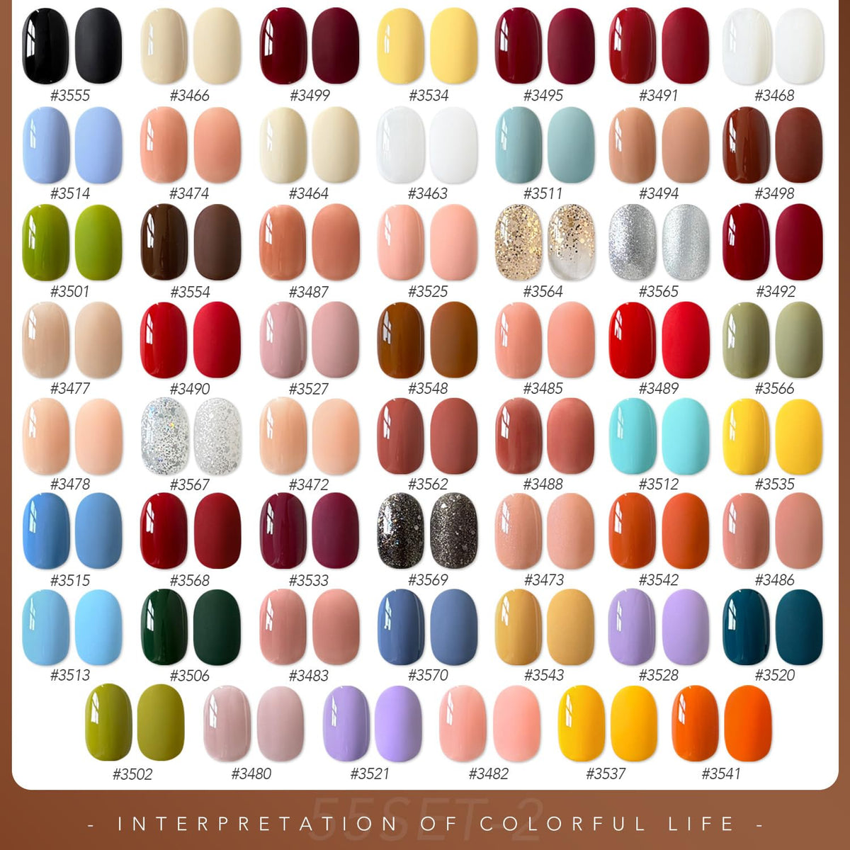 GAOY Juego de 60 esmaltes de uñas de gel, 55 colores para todas las...