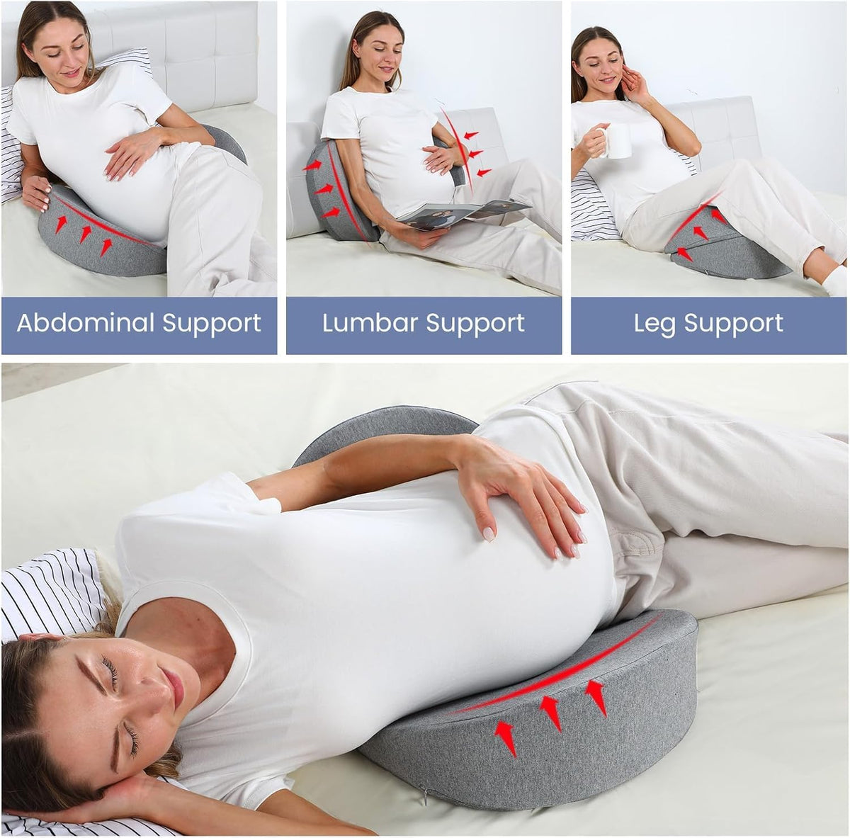 Almohada de cuña de embarazo para dormir, almohada de maternidad de...