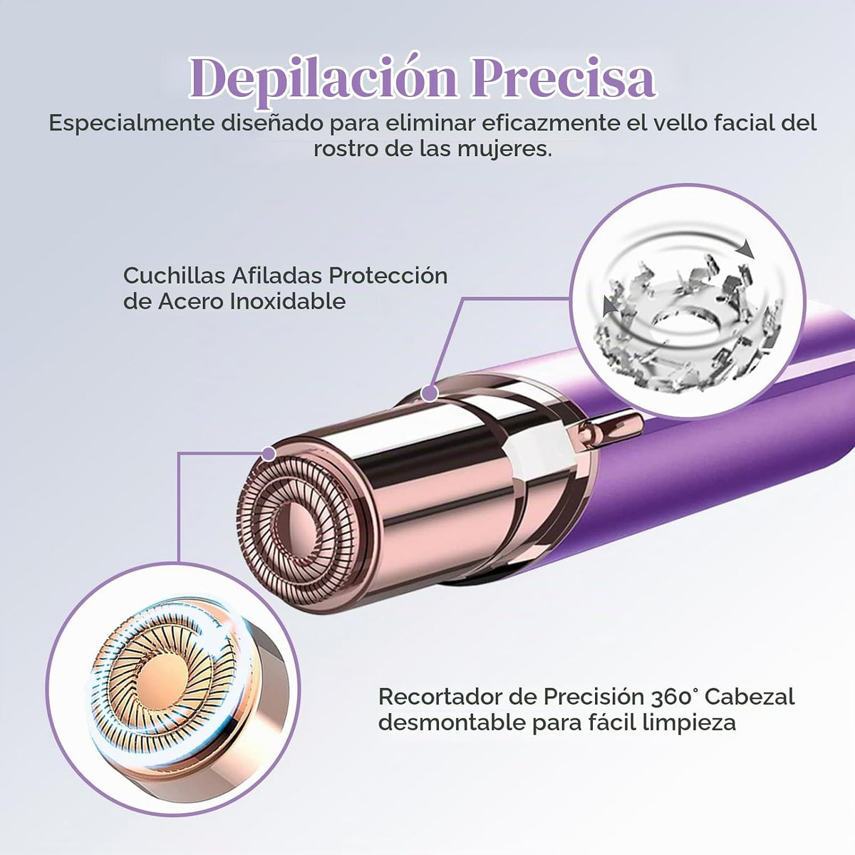 innobeaut Removedor de vello sin dolor para mujer, afeitadora facia...