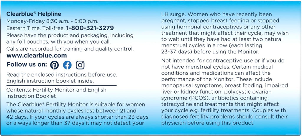 Clearblue Monitor de fertilidad, 1 monitor de pantalla táctil, 1 un...