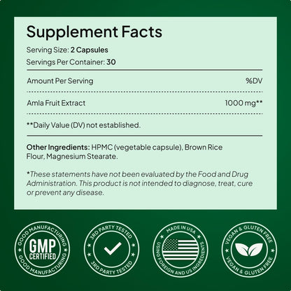 Alevia Amla Superfruit Extract 1000mg \u2013 Apoya el control de pe...