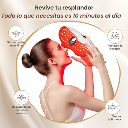 tinkoola Máscara de terapia de luz roja para cara y cuello, terapia...