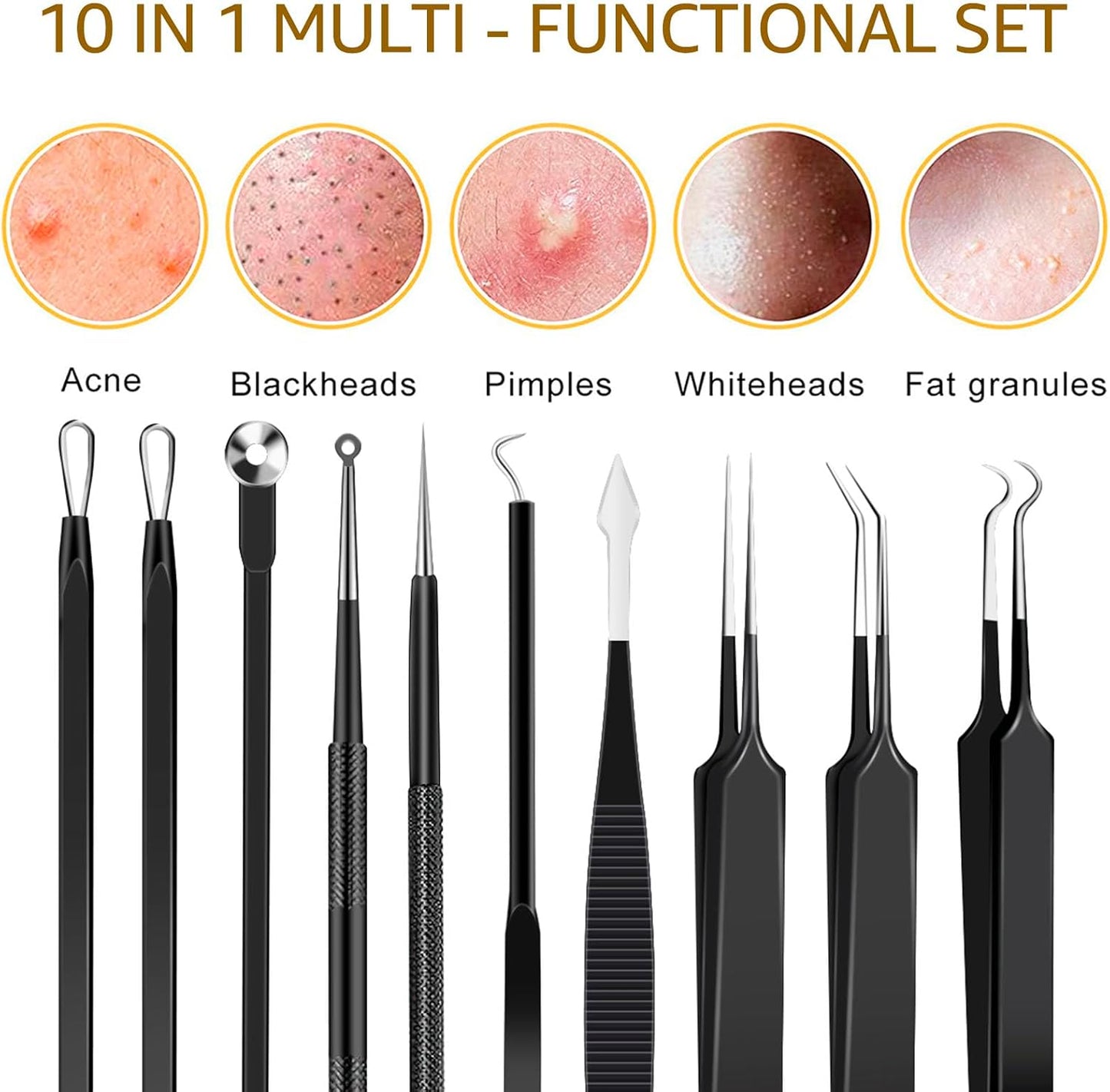 Kit de herramientas de 40 piezas de acero inoxidable para eliminar...