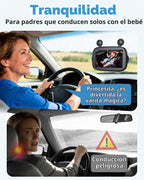 Cámara de coche de bebé HD 1080P: Fácil de instalar cámara de asien...