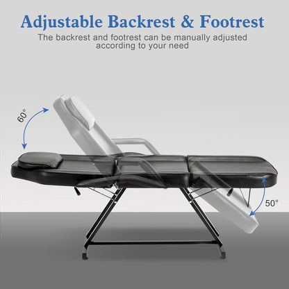 BarberPub Silla de tatuaje ajustable, cama facial multiusos de 72 p...